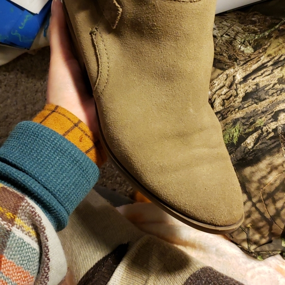 Sonoma Brown Suede Heeles Booties with Buckle - Picture 7 of 8